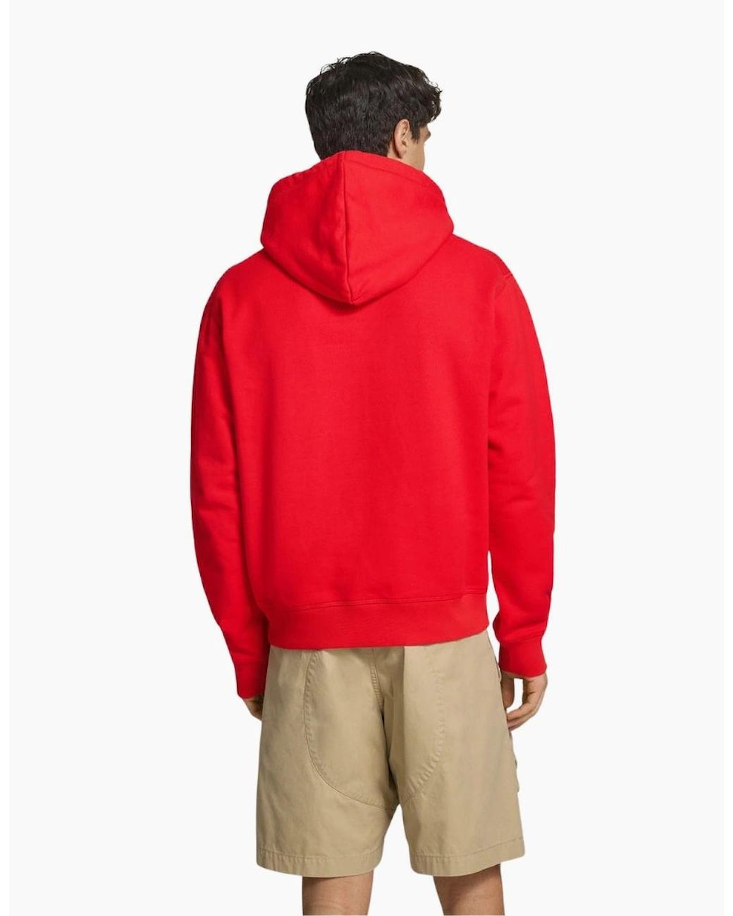 DSquared² Red Hoodie Large Icon Logo for men
