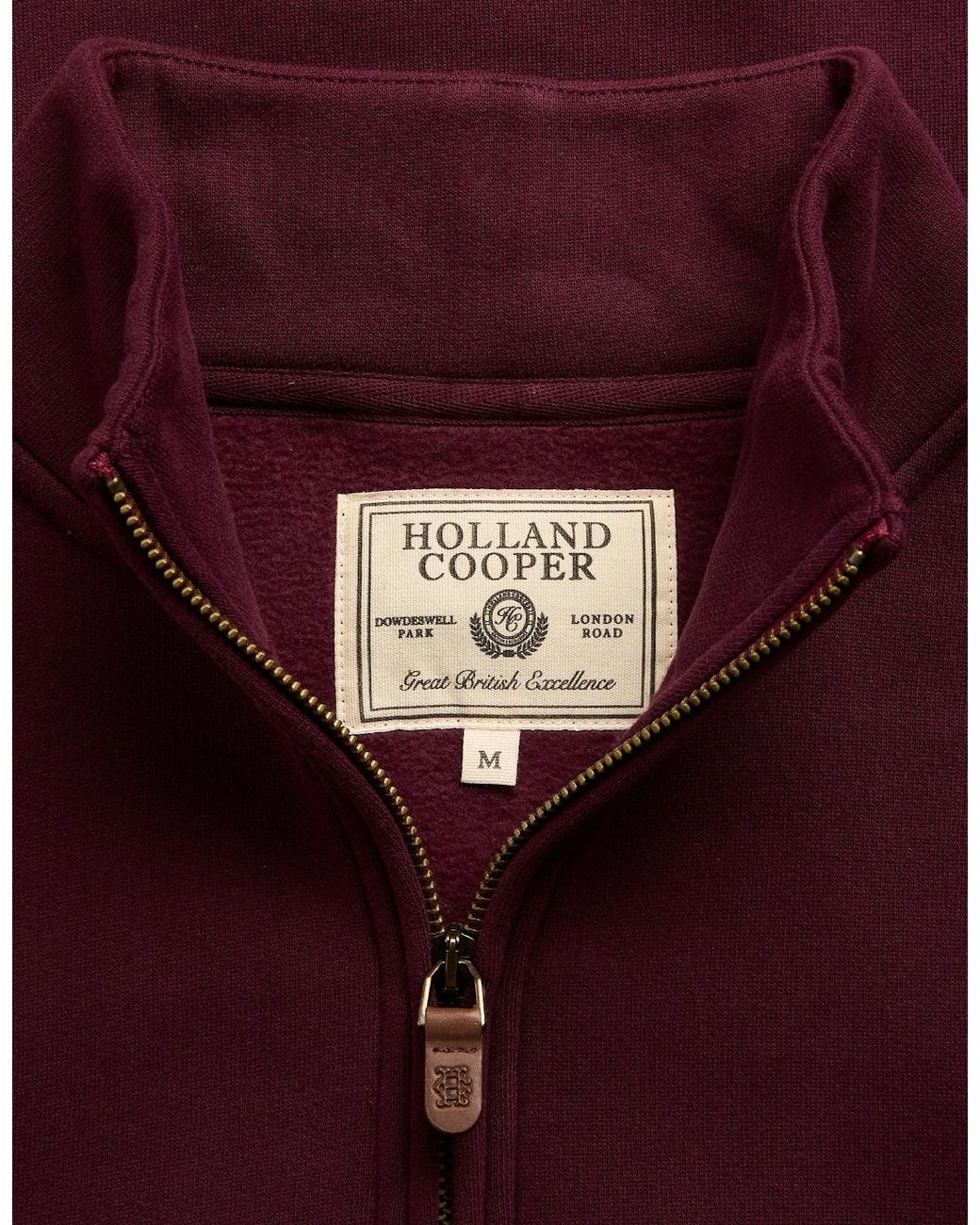 Holland Cooper Red Quarter Zip Sweatshirt Mulberry for men