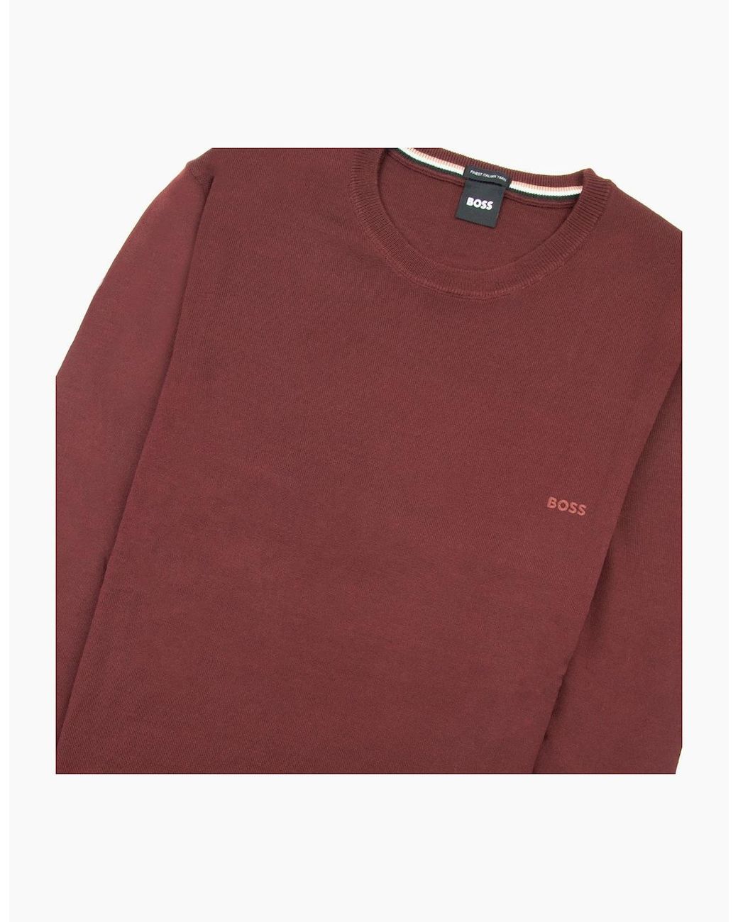 Boss Botto-L Embroidered Logo With Responsible Wool Swe Burgundy 604 for men