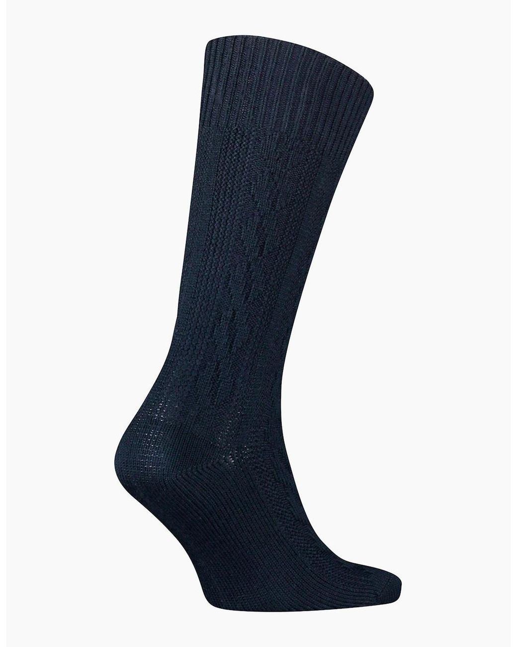 Tommy Hilfiger Blue Merino Wool Cable-Knit Boot Socks for men