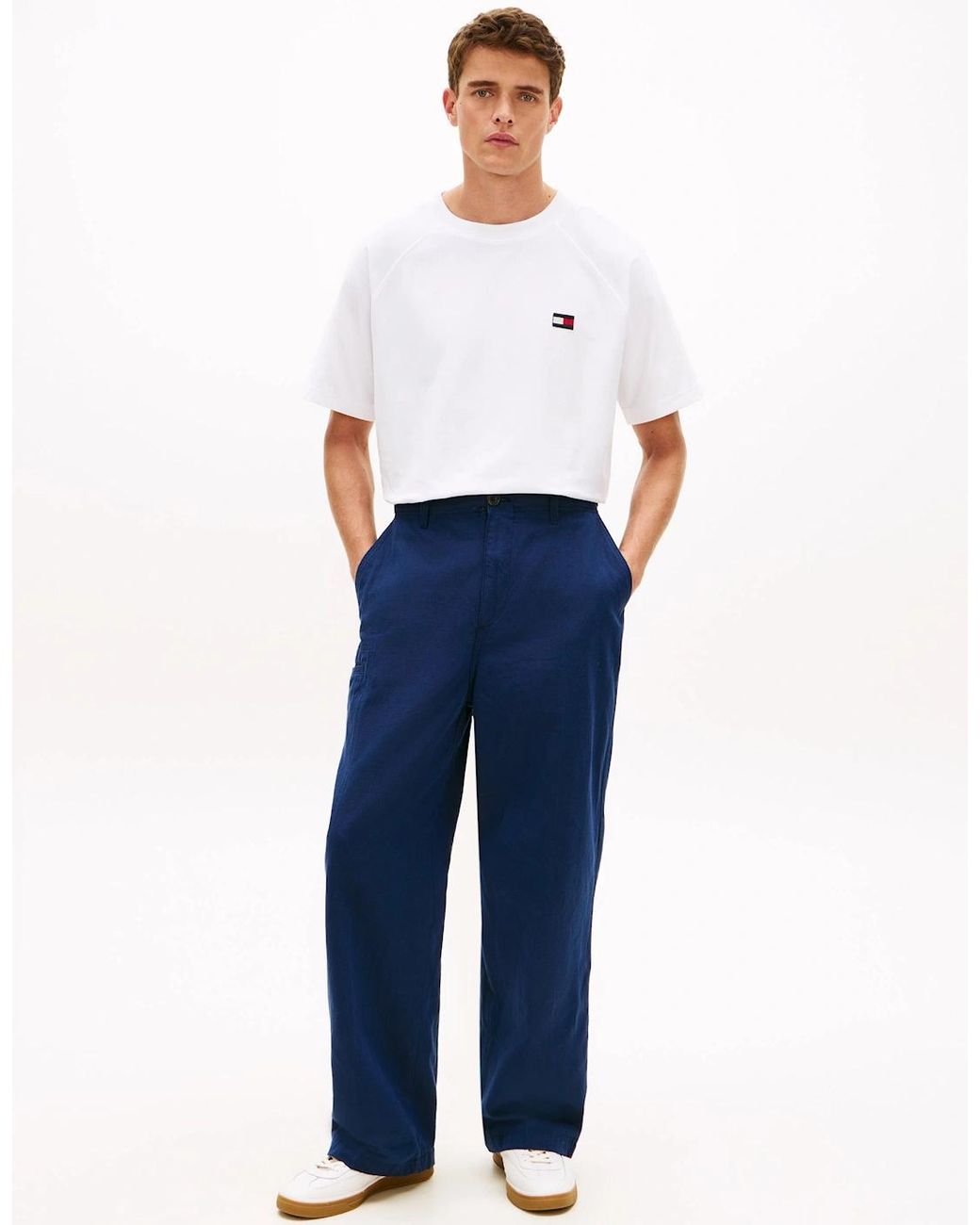 Tommy Hilfiger White Tommy Flag Elevated T-Shirt for men