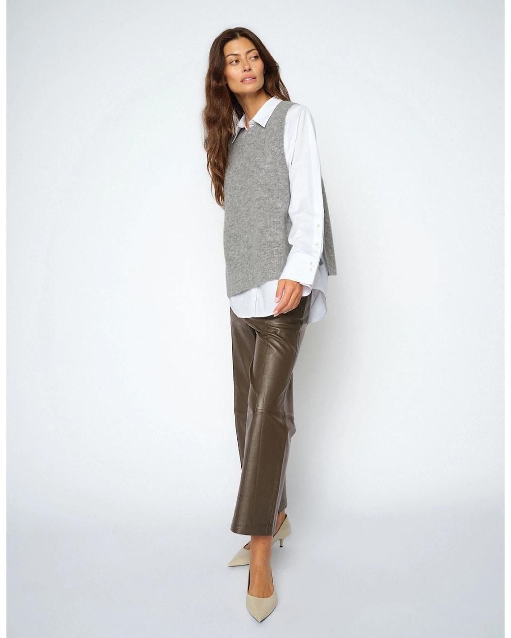 Mos Mosh Brown Como Leather Pants