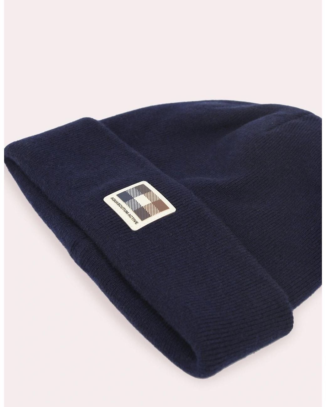 Aquascutum Blue Badge Logo Beanie for men