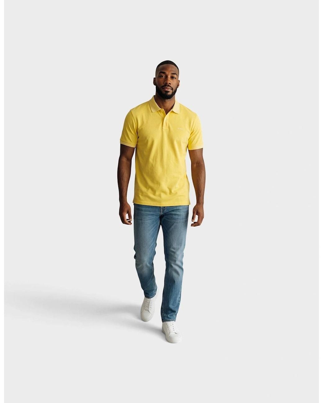 Gant Yellow Logo Polo Shirt Banana for men