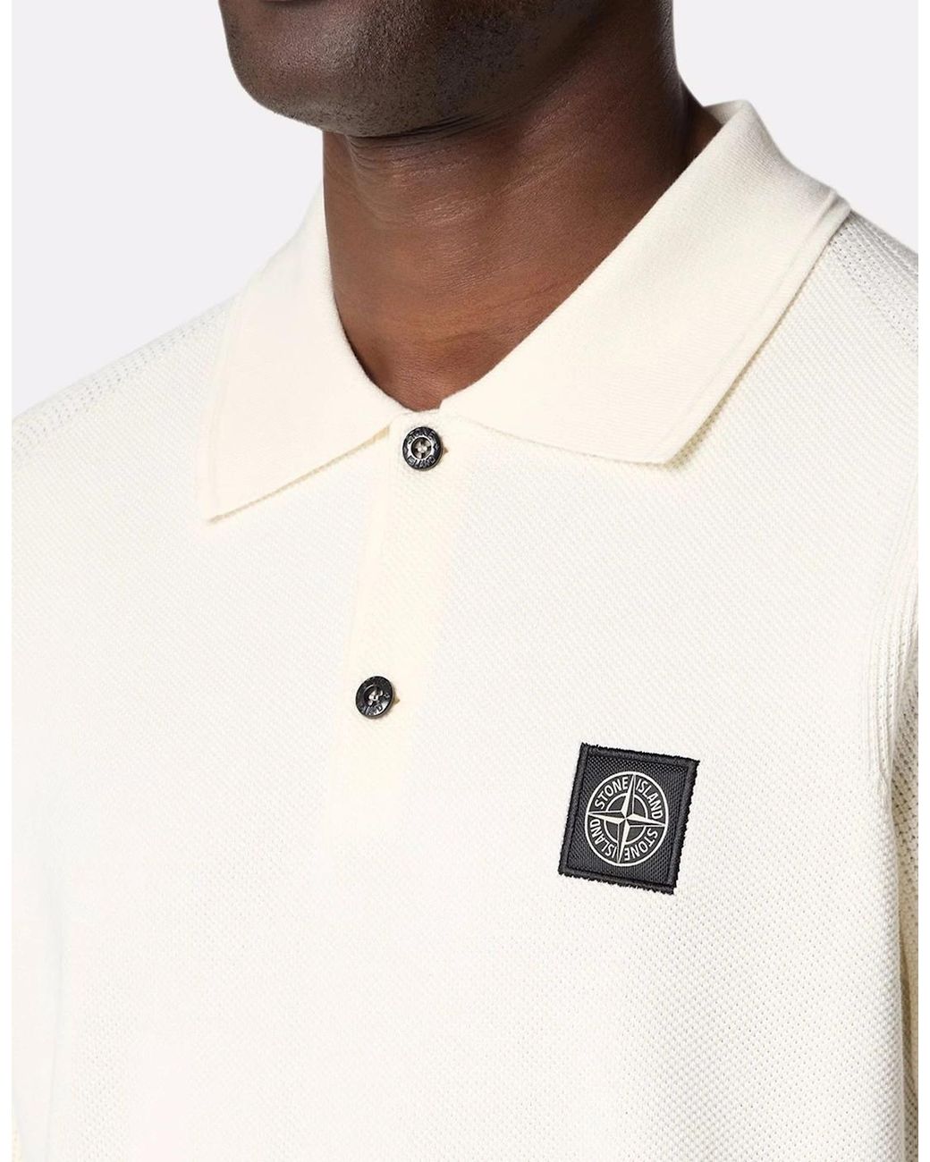 Stone Island Natural S00B5 Knitted Polo for men