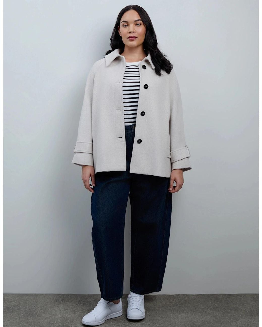 Live Unlimited London Blue Wool Blend Jacket With Button Fastening