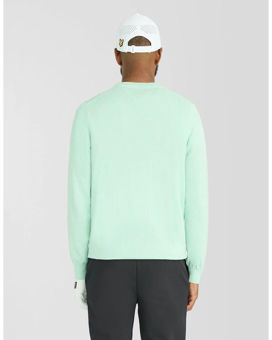 Lyle & Scott Green Eagle Cotton Blend Crew Neck Sweatshirt for men