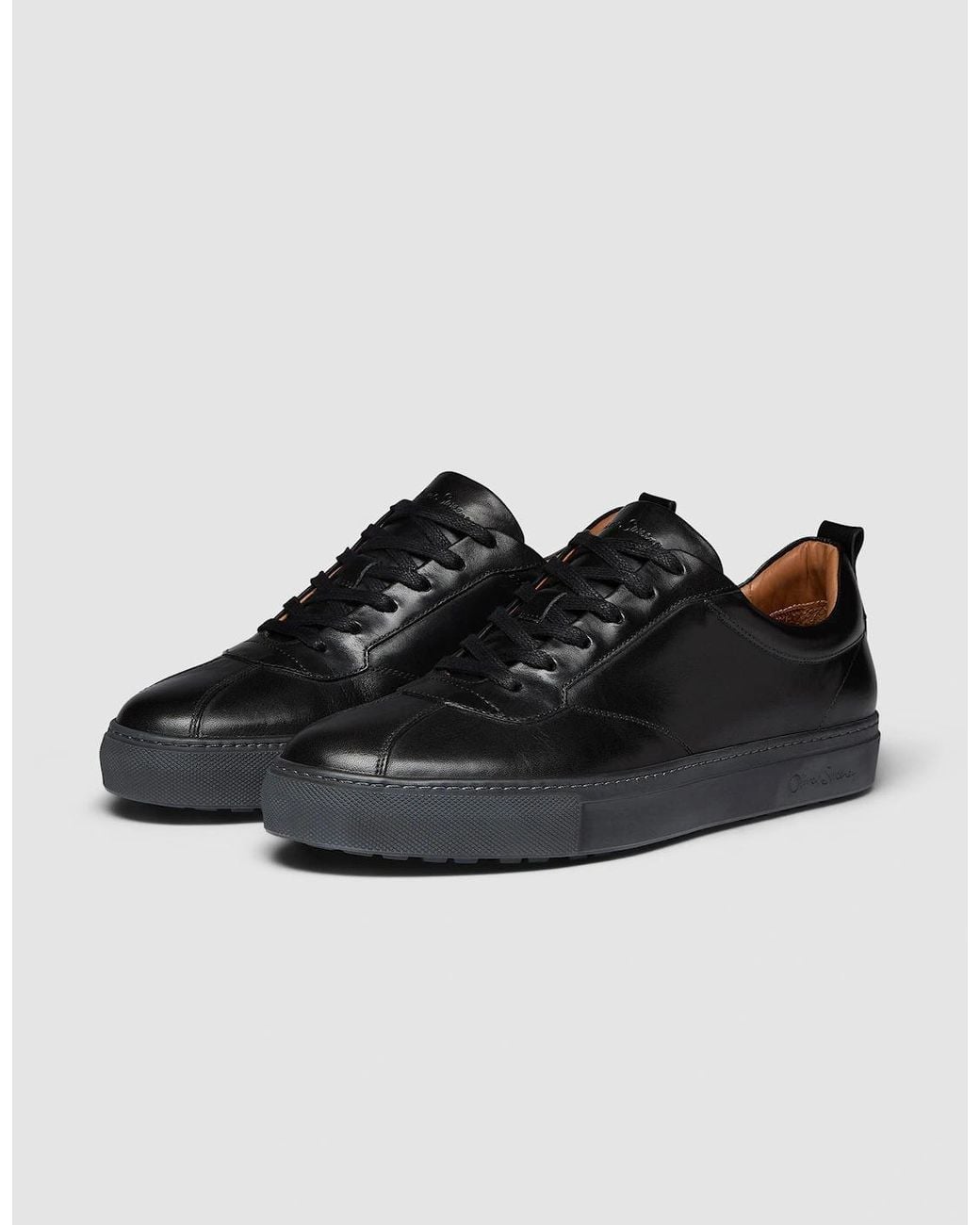 Oliver Sweeney Black Ermida Hand Finished Calf Leather Trainers for men