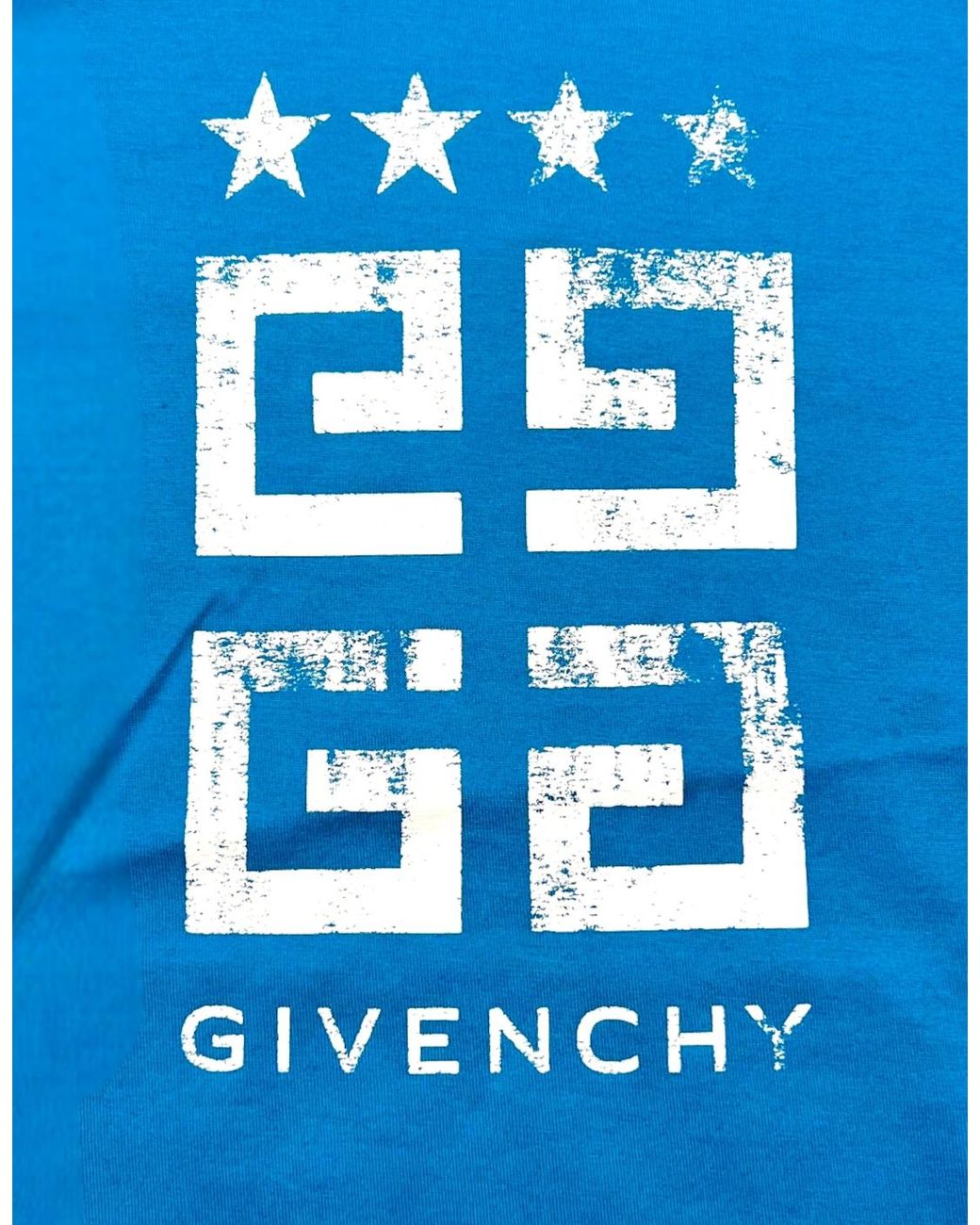 Givenchy Blue 4G Emblem Slim Fit T Shirt Mineral for men