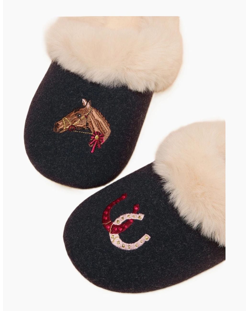 Joules Blue Slippet Luxe Horse Slippers