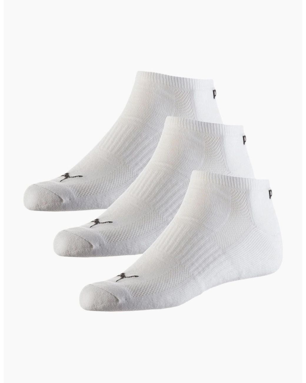 PUMA White 3-Pack Sports Trainer Socks for men
