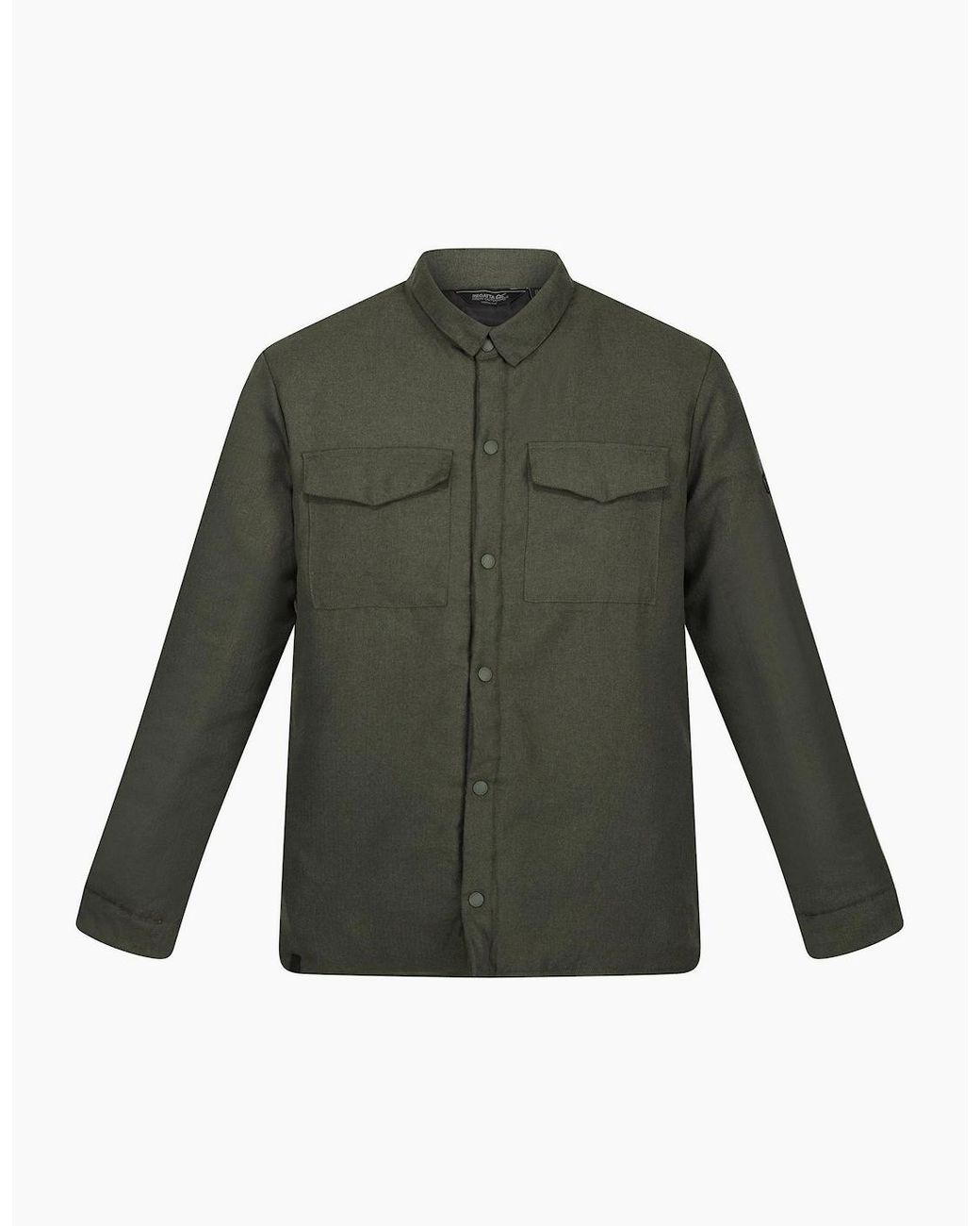 Regatta Green Collared Neck Long Sleeve Regular Fit Overshirt for men