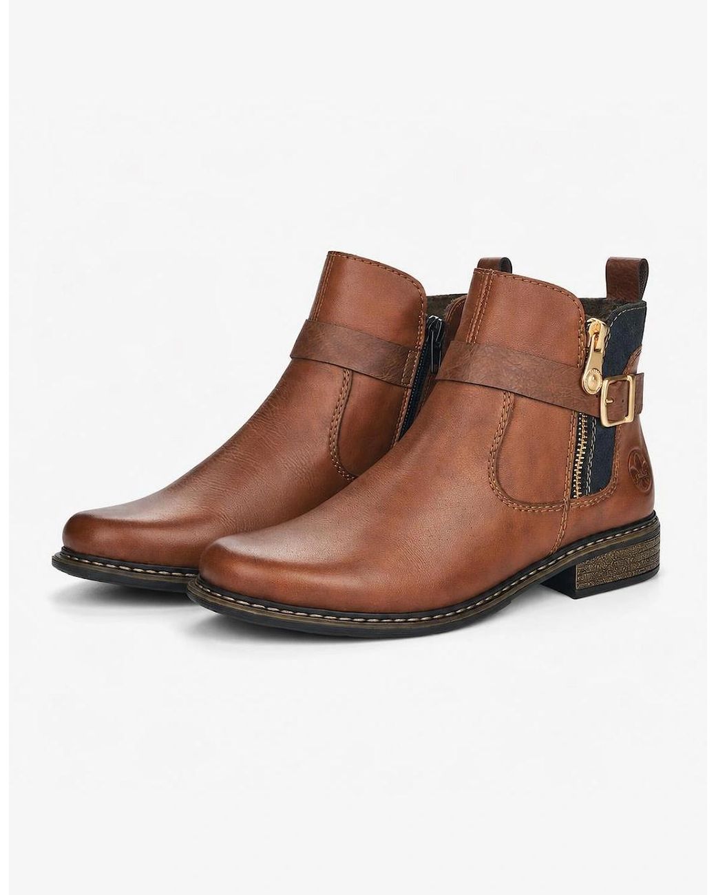 Rieker Brown Z4959-22 Leather Boots Chestnut