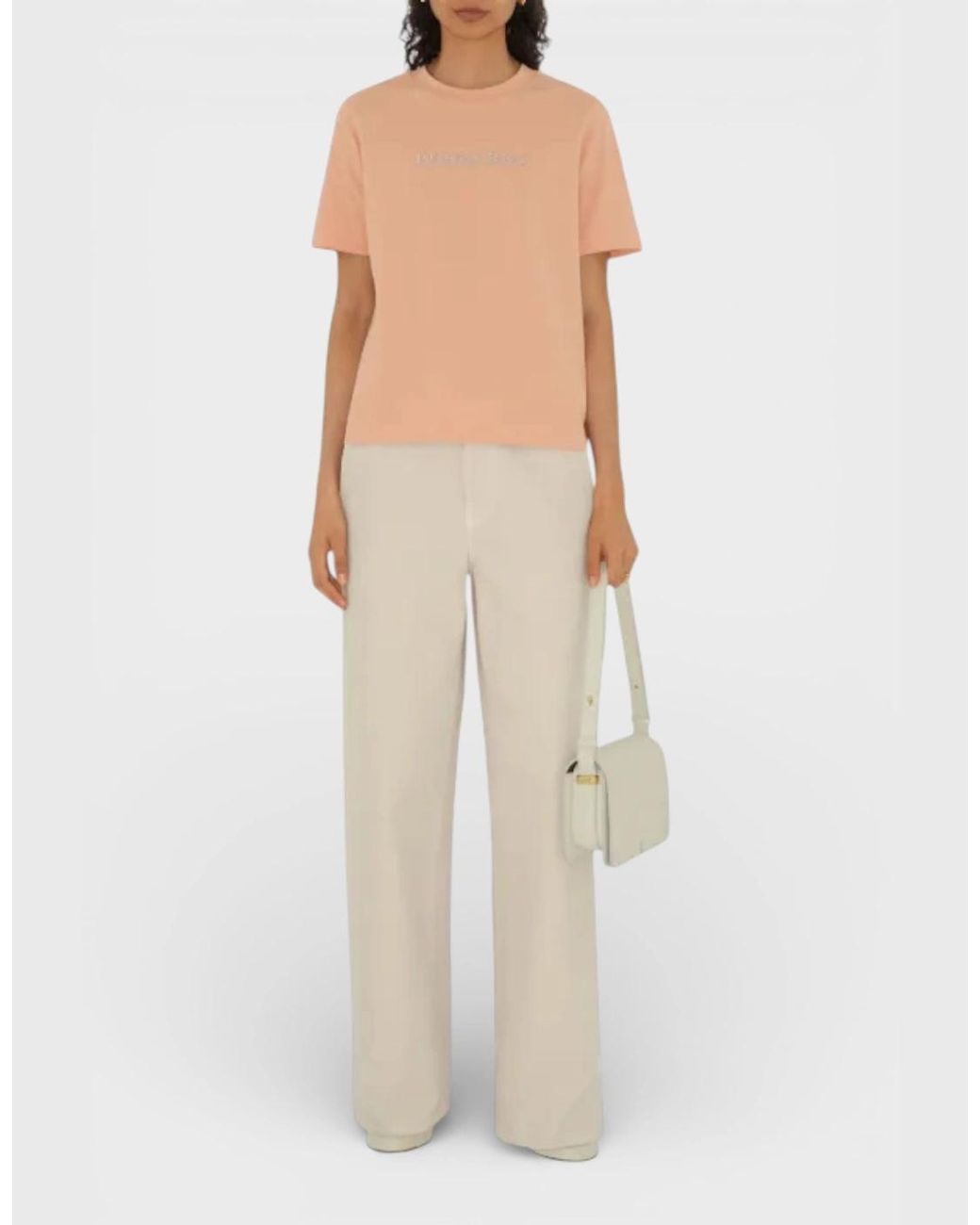 Burberry Natural Paisley Logo Print T Shirt Bloom