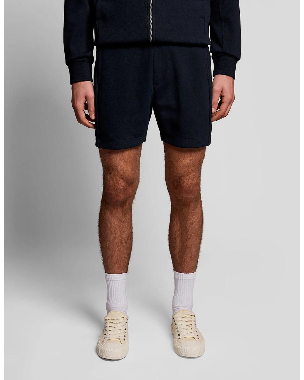 Lyle & Scott Blue Cotton Blend Track Sweat Shorts for men