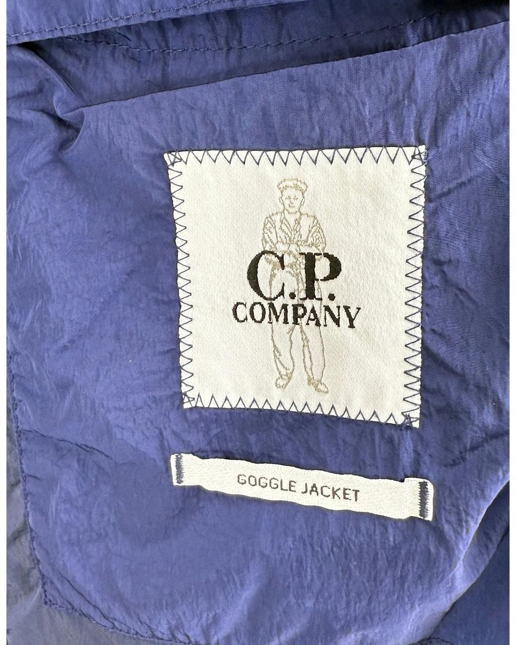 C P Company Blue Eco-Chrome R Goggle Jacket Estate for men