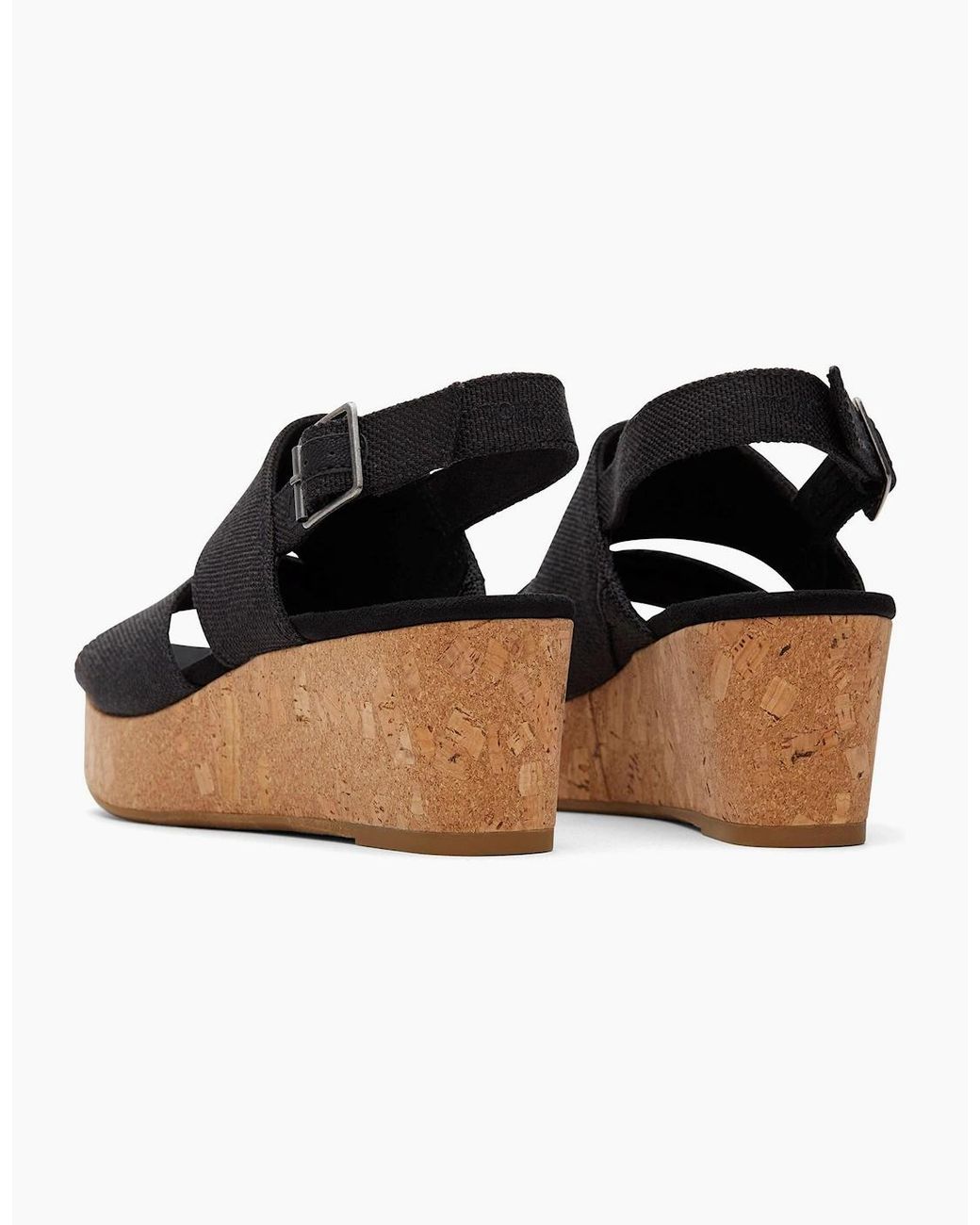 TOMS Black Claudine Wedge Sandals