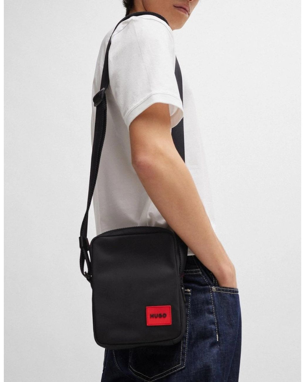 Boss Black Hugo Ethon 2.0N Reporter Bag With Logo Patch for men