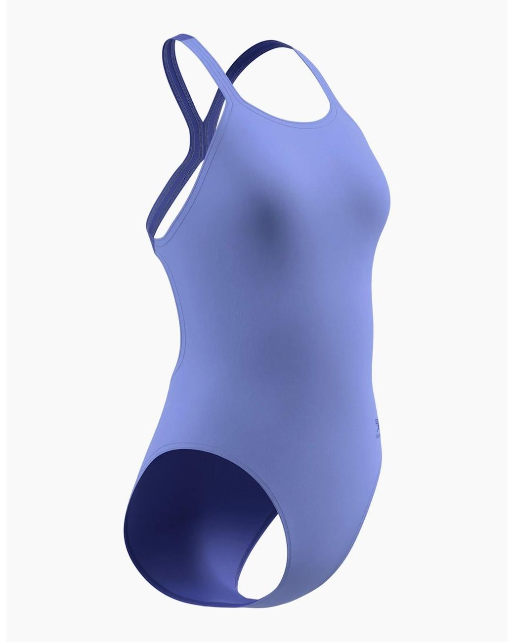 Speedo Blue Ladies Solid Powerback One Piece Swimsuit