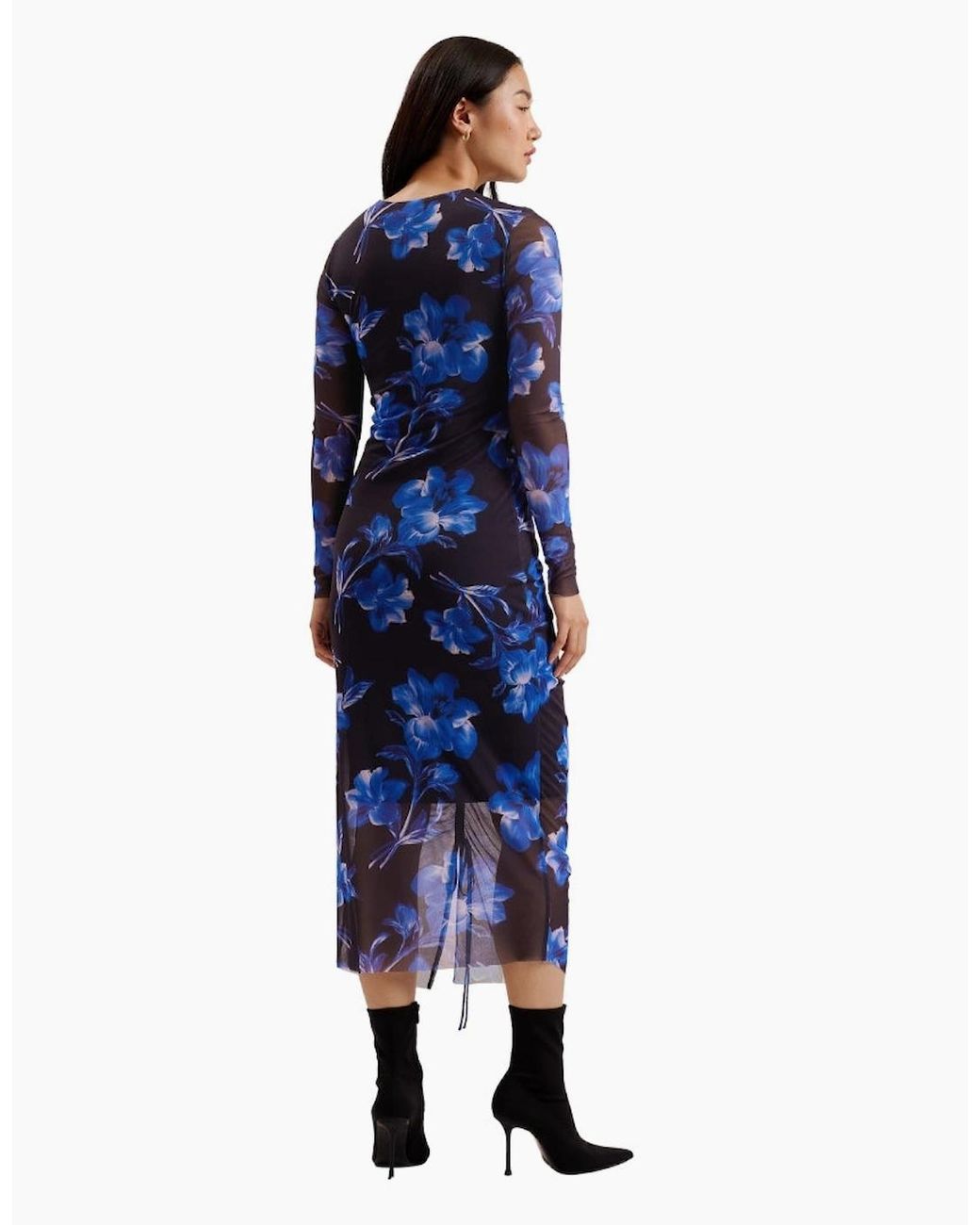 Ted Baker Blue Marliyy Printed Mesh Bodycon Dress