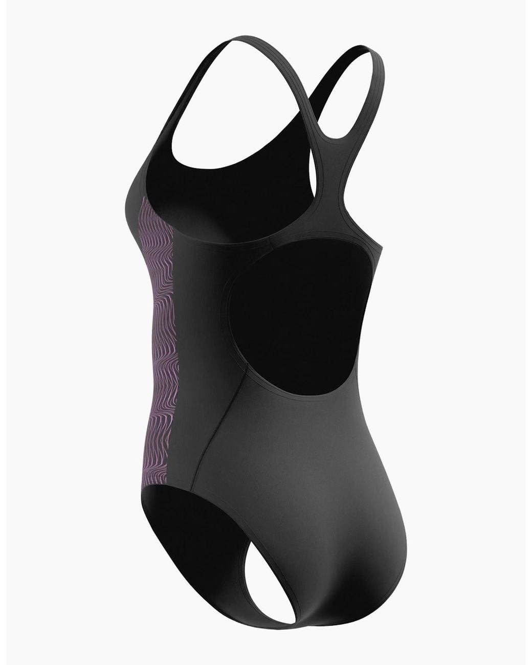 Speedo Black Ladies Placement Muscleback One Piece Swimsuit