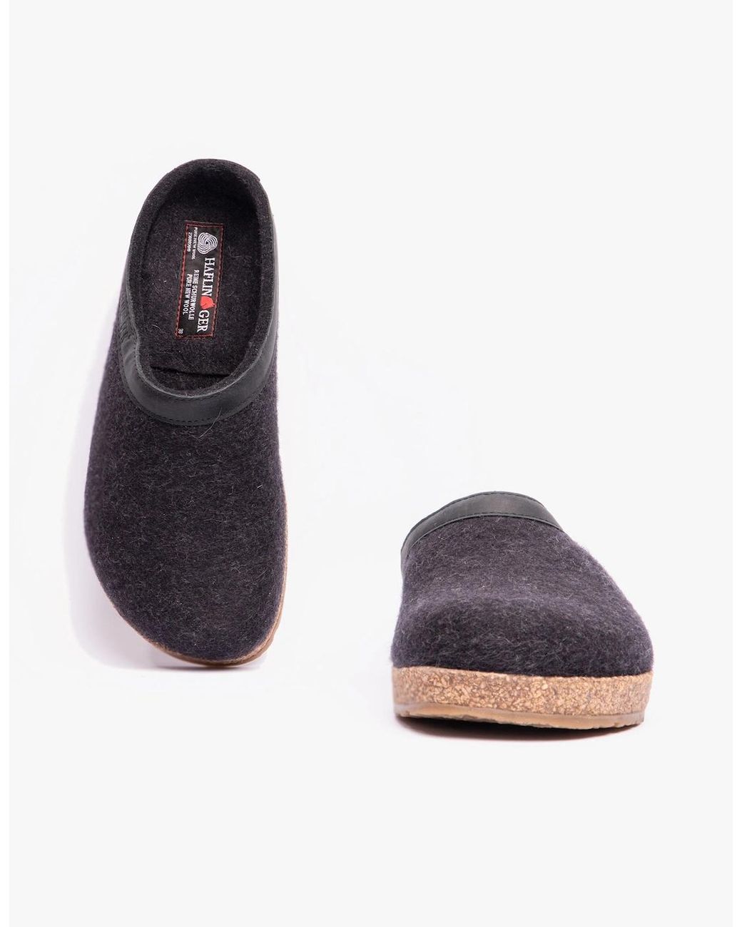 Haflinger Brown Torben Slipper Mules Graphite