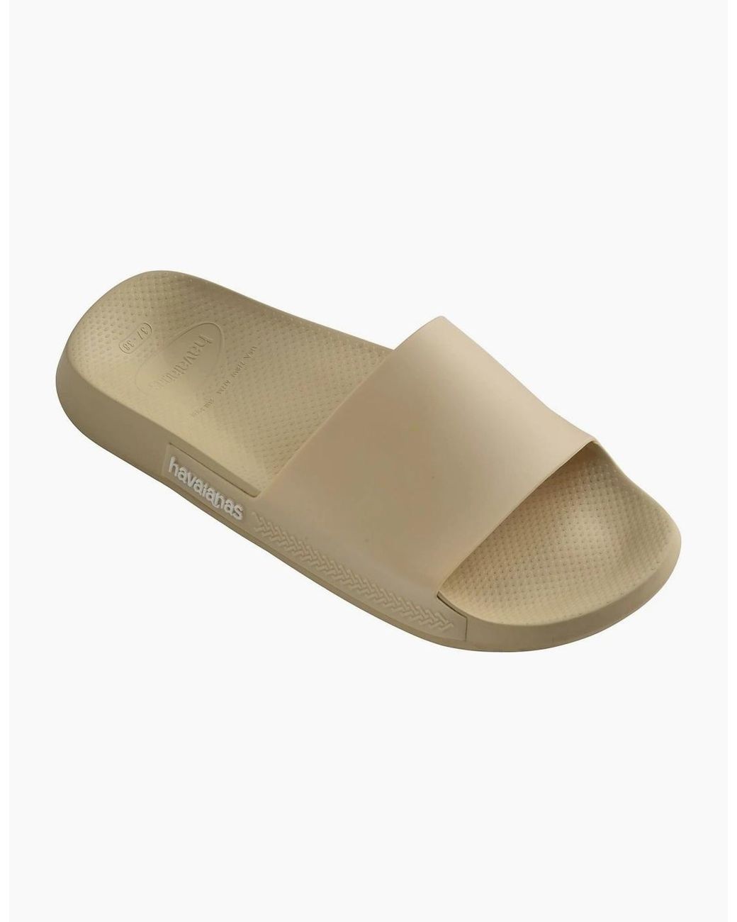 Havaianas White Solid Patterned Open Toe Slide Sandals