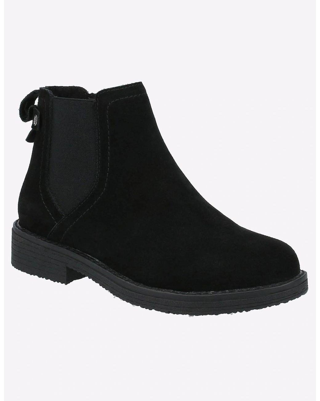 Hush Puppies Black Maddy Memory Foam Leather Boots