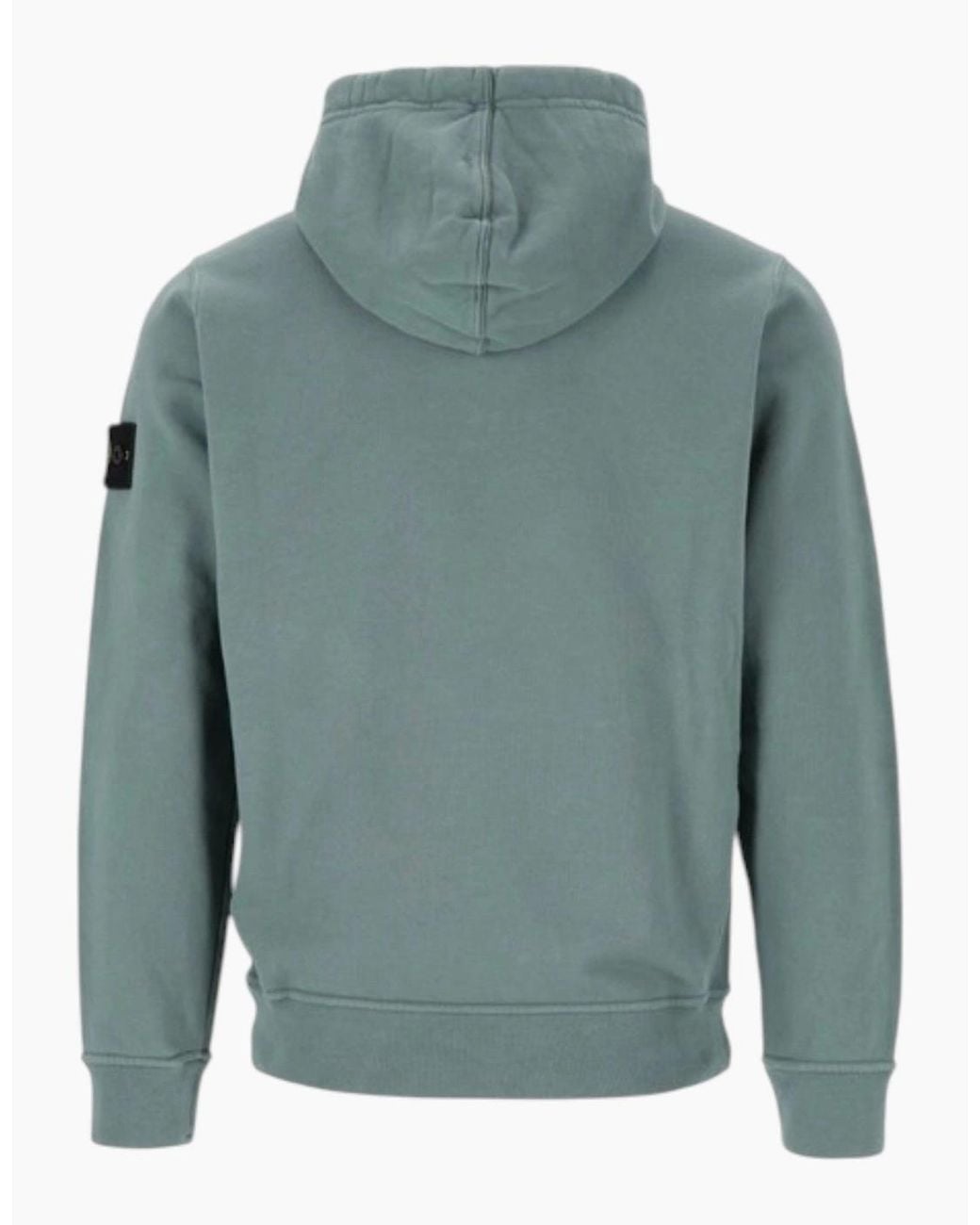Stone Island Blue Brushed Organic Cotton Hoodie for men