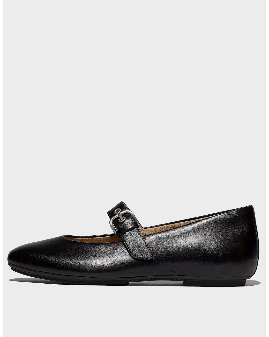 Fitflop Black Delicato Leather Mary Jane Shoes