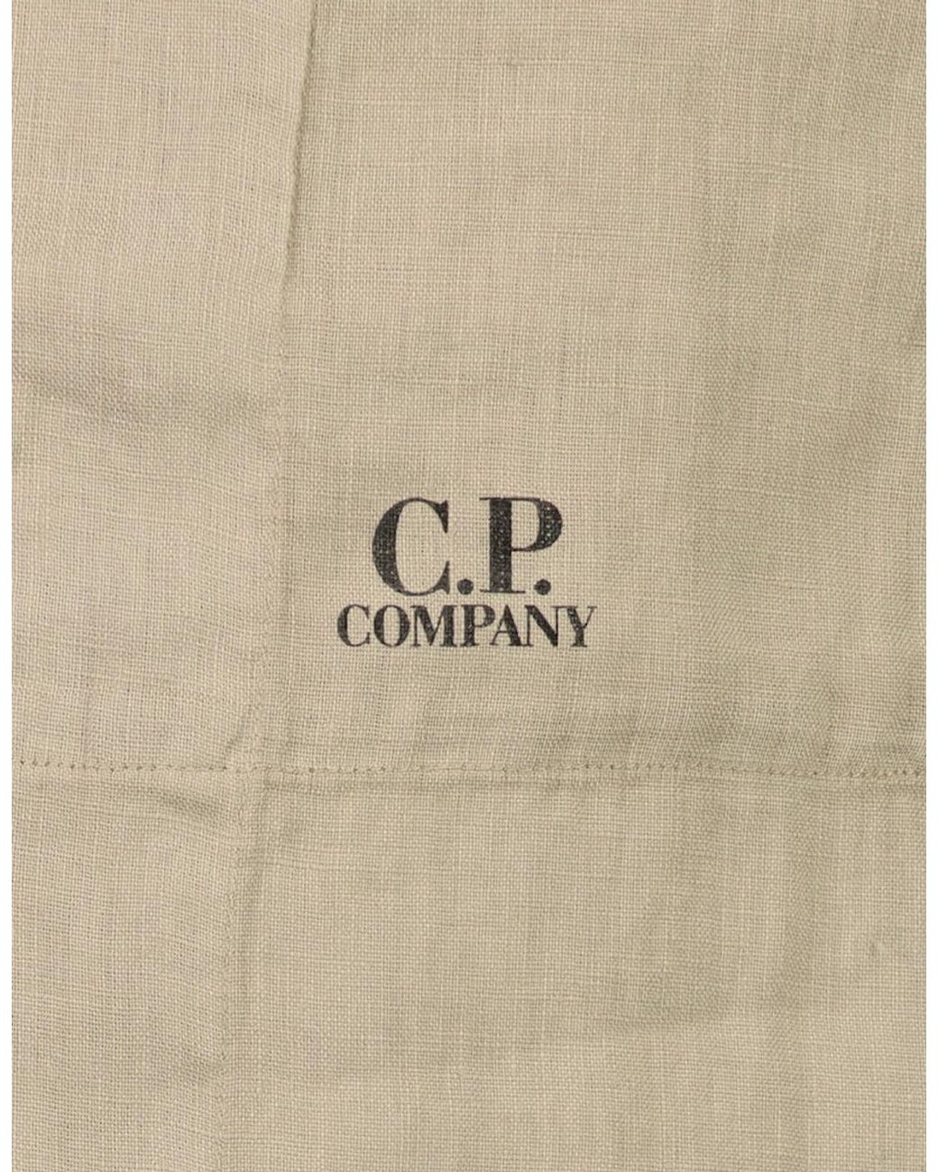 C P Company Green Long Sleeve Linen Overshirt for men
