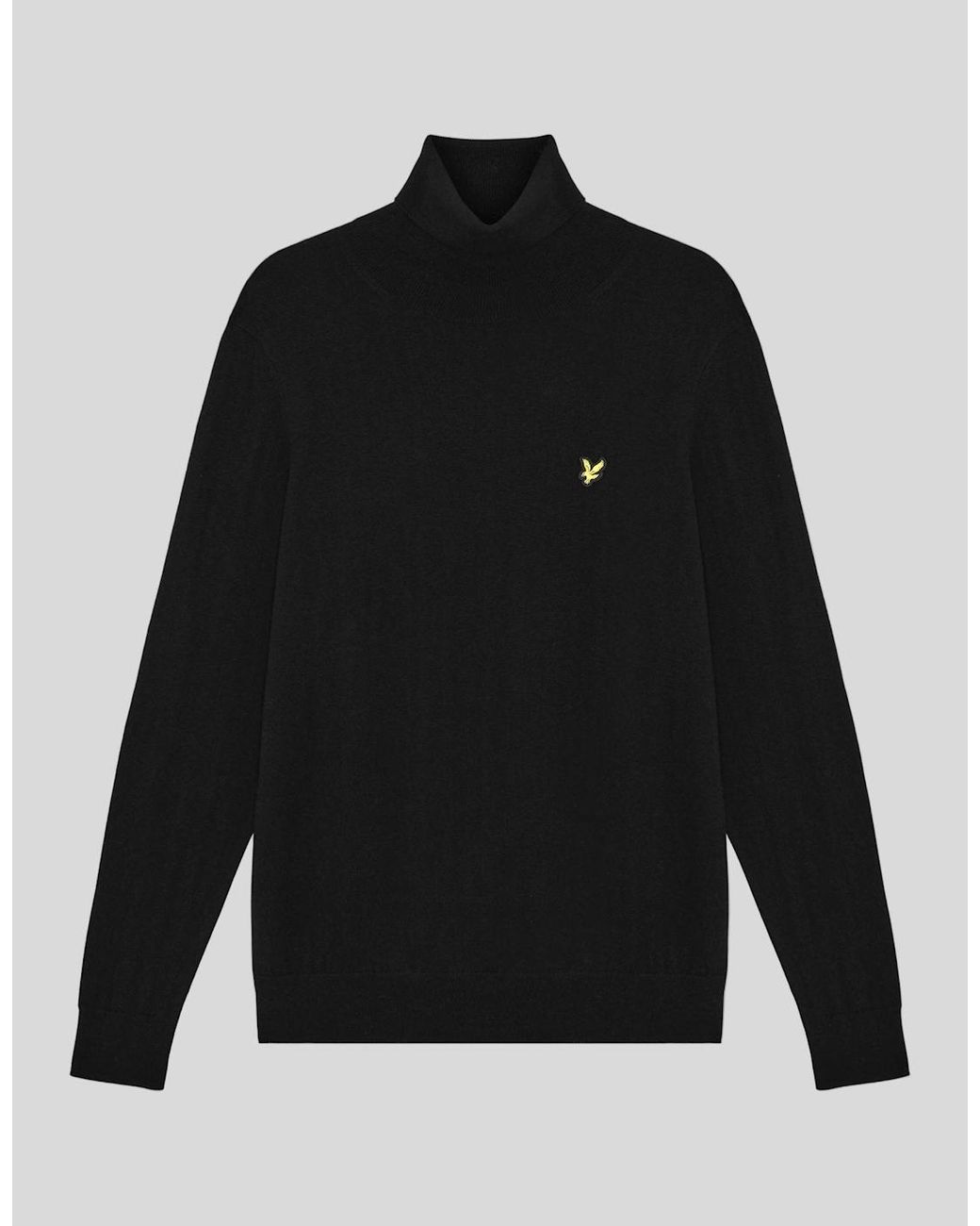 Lyle & Scott Black Cotton Merino Turtleneck Jumper for men