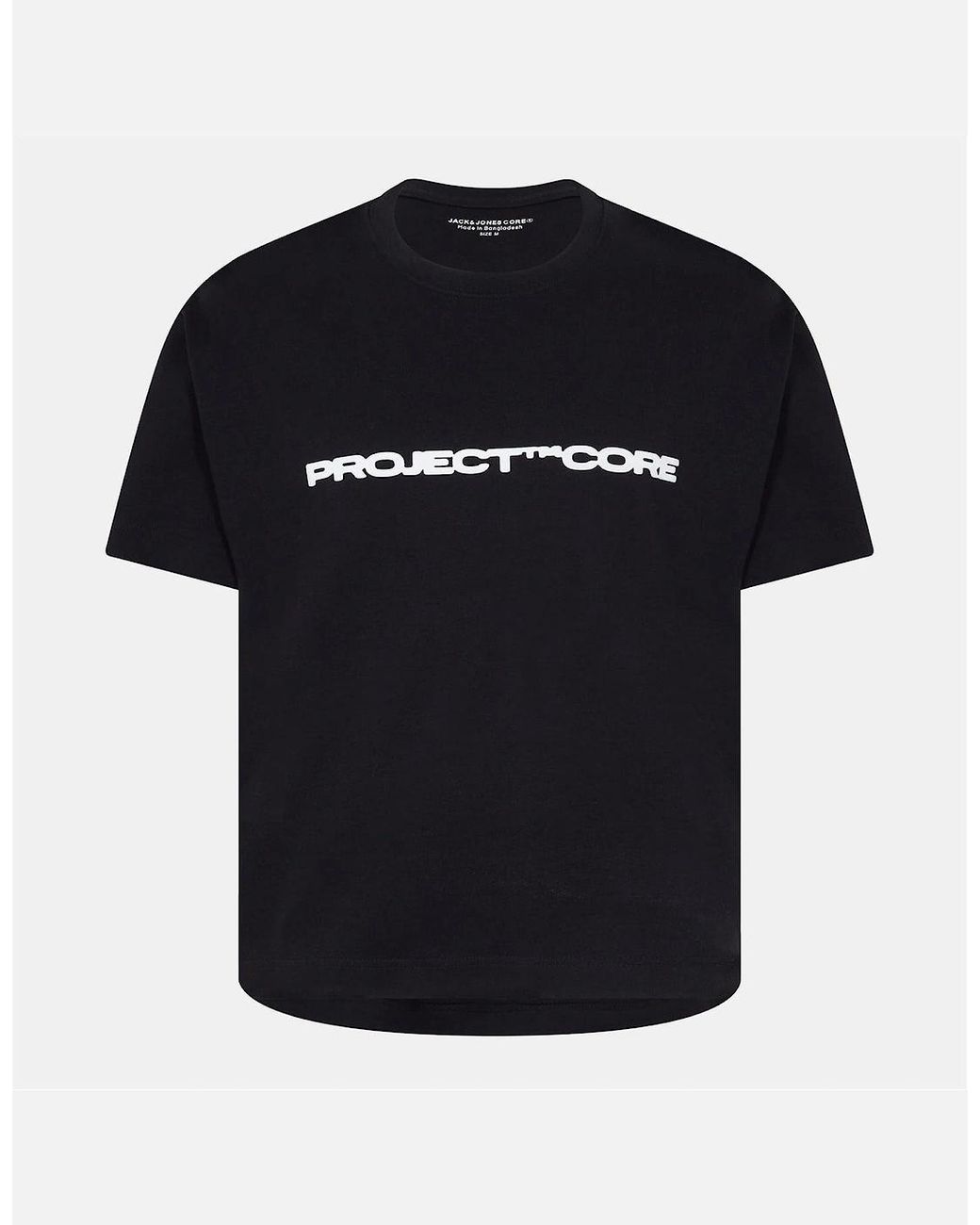 Jack & Jones Black Regular Fit Text Graphic T-Shirt for men