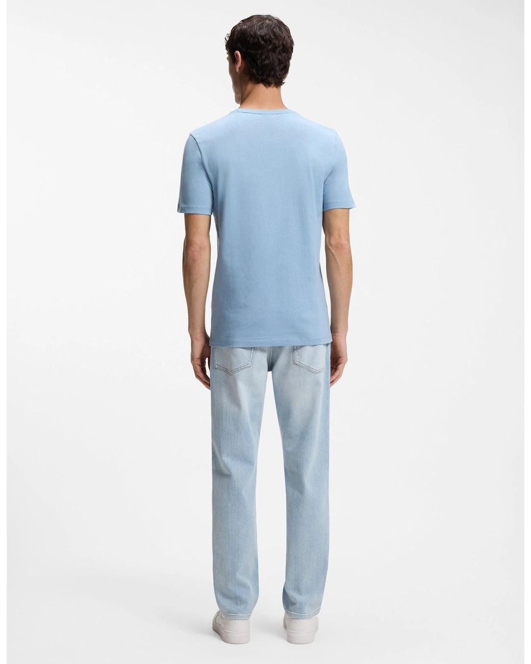 Boss Blue Boss Tales Cotton-Jersey T-Shirt With Logo Patch for men