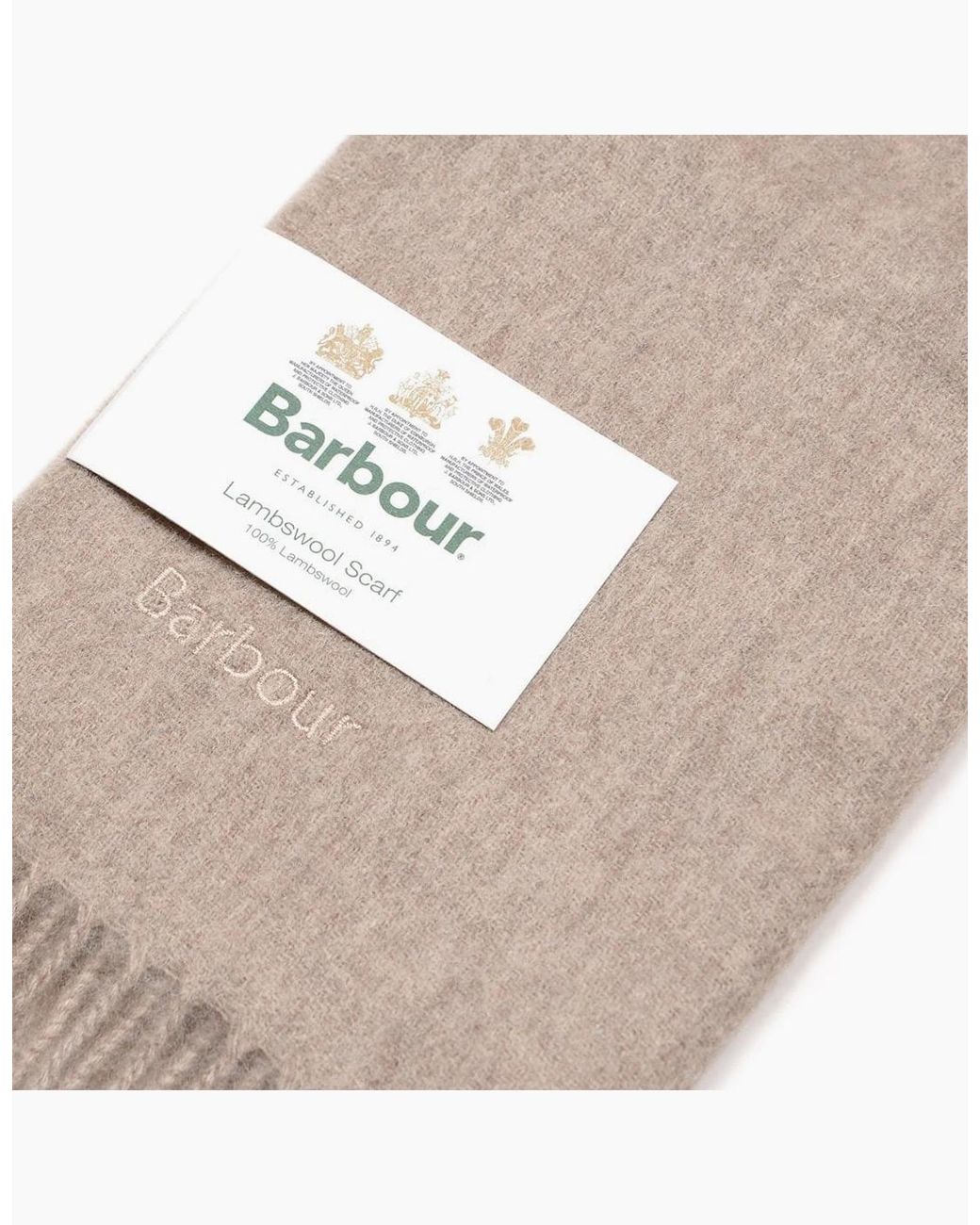 Barbour White Plain Lambswool Scarf