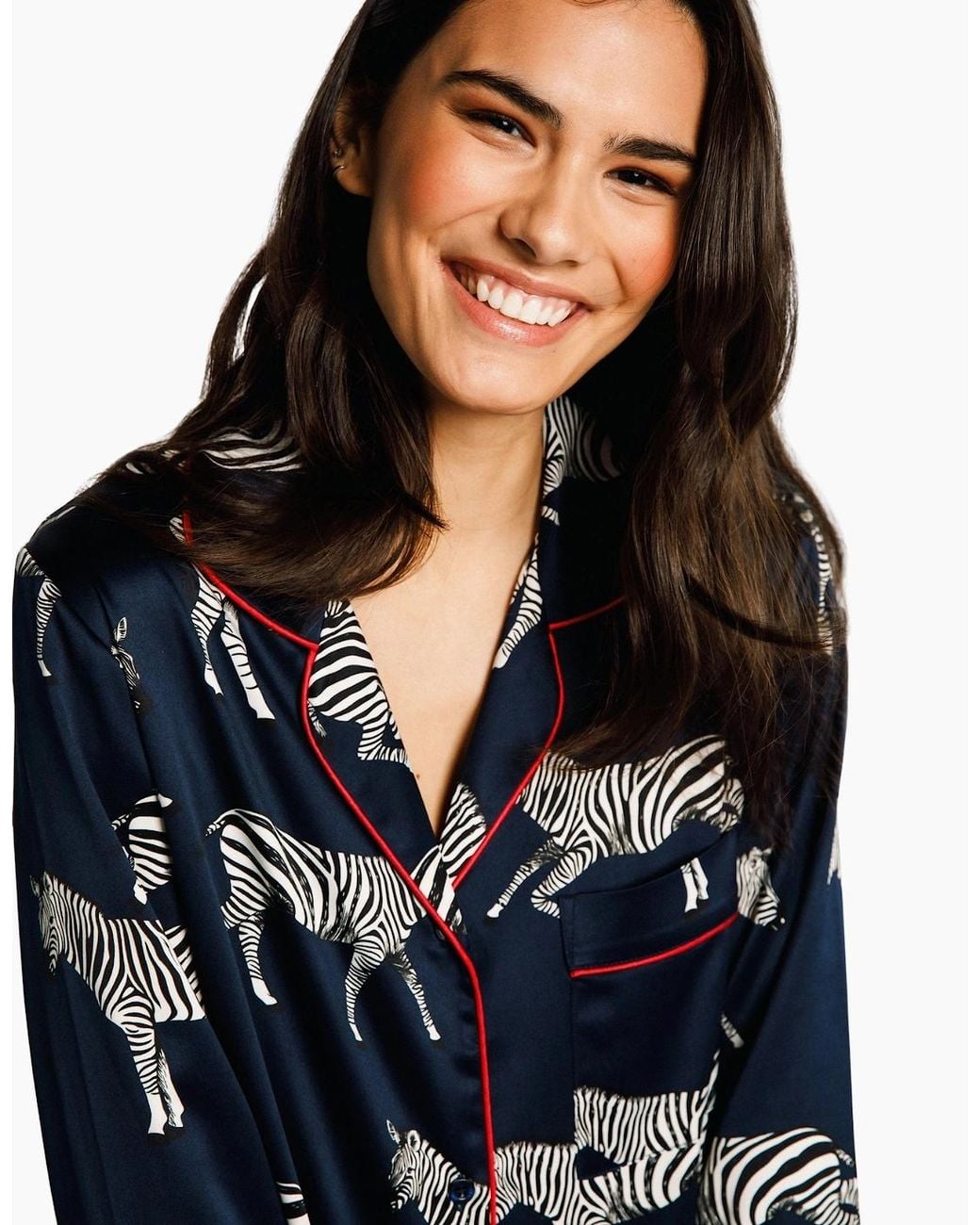Chelsea Peers Blue Cw9004Rzba20 Satin Long Pyjama Set