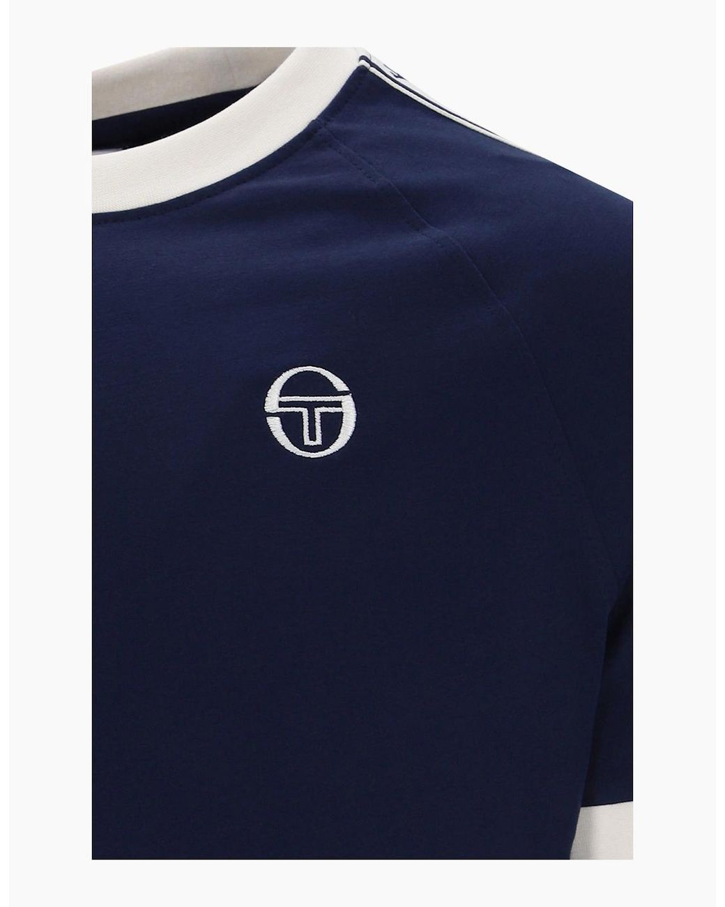 Sergio Tacchini Blue Bianchi Ringer T-Shirt Maratime for men