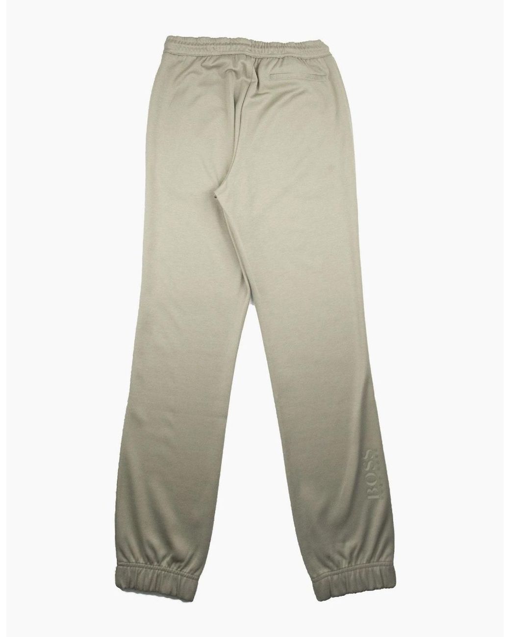 Boss White Hadiko Logo Tracksuit Bottoms Khaki for men
