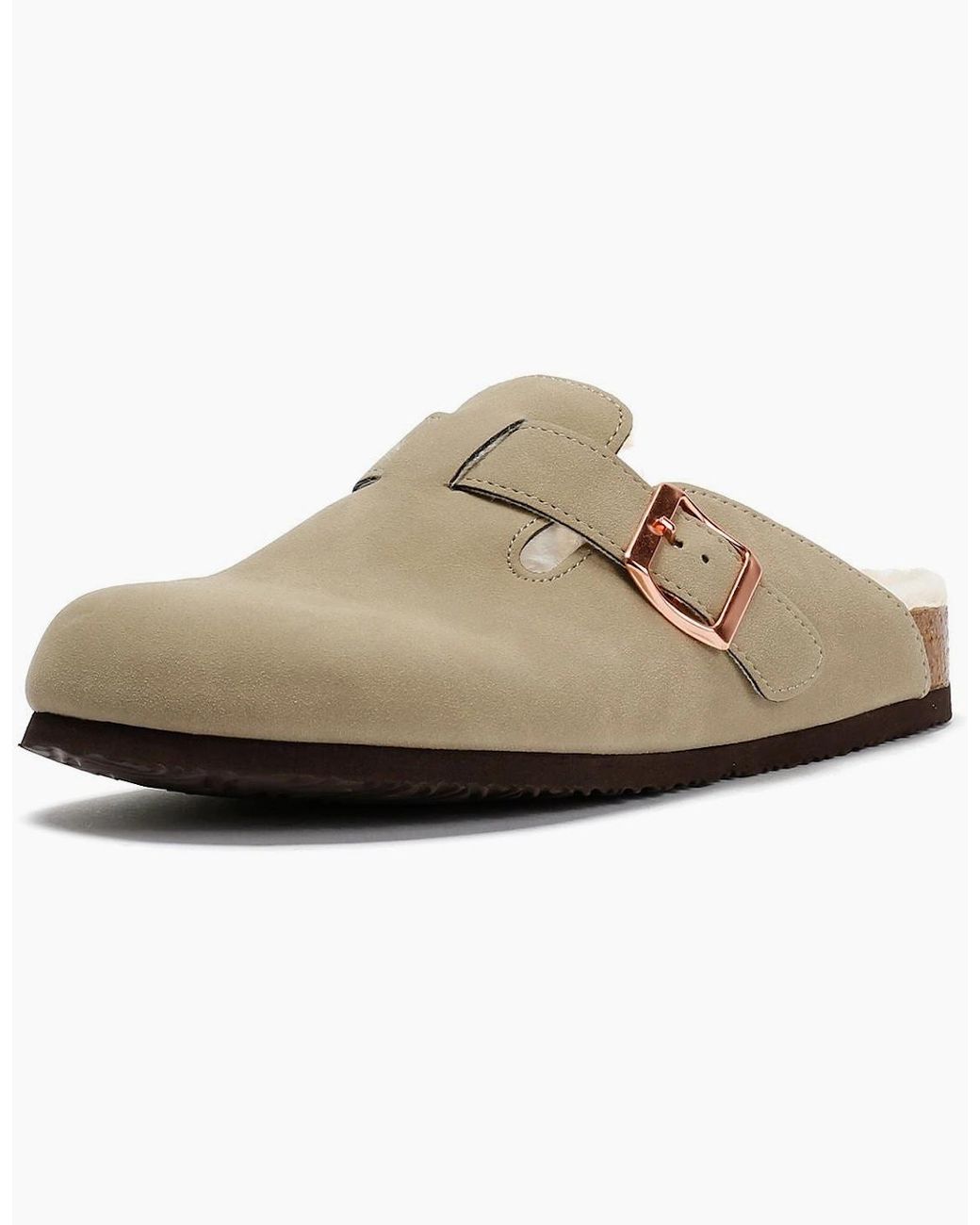 Original Penguin Natural Penguin Poppy Fur Suede Sand Mules
