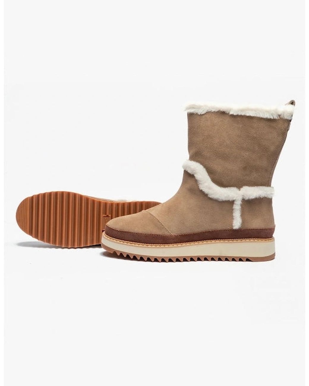 TOMS Brown Makenna Suede Boots Taupe