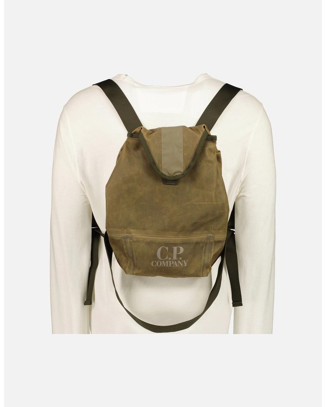 C P Company Green Tyred Logo Backpack for men