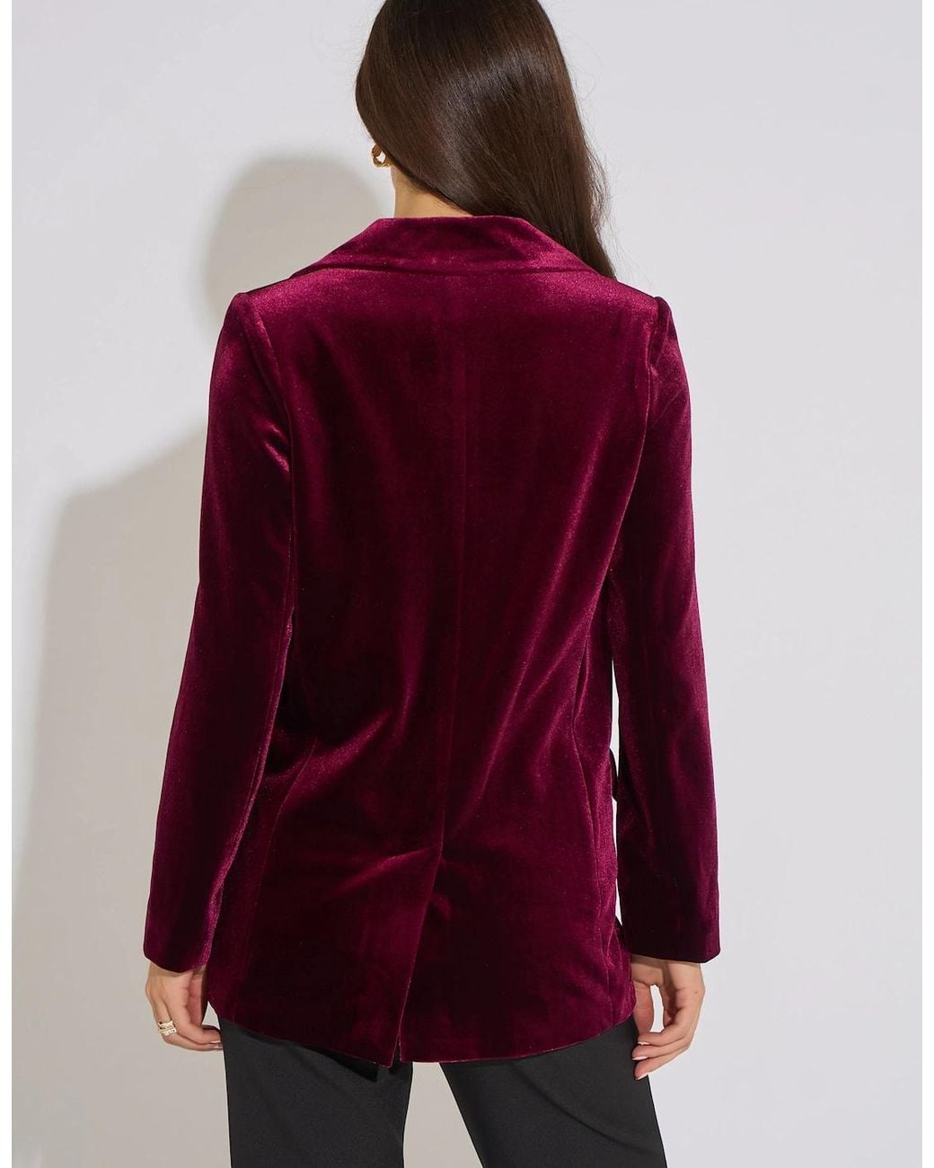 Gini London Red Mulberry Velour Jacket