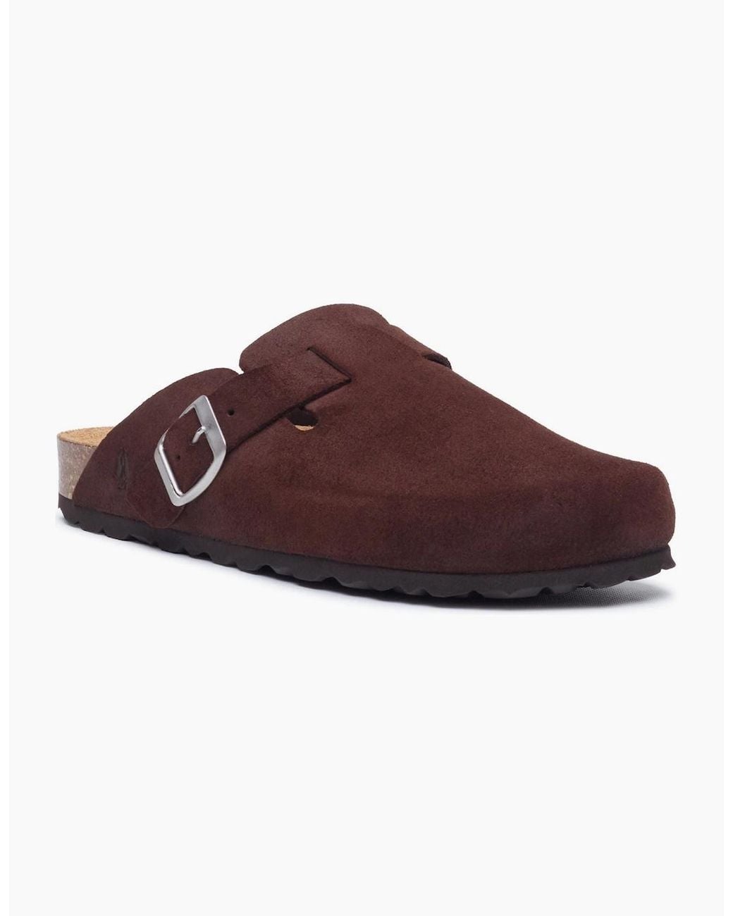 Hush Puppies Red Bailey Suede Chocolate Mules