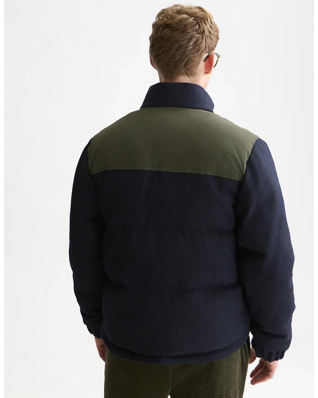 Scotch & Soda Black Heritage Wool Puffer Jacket Sky Captain for men