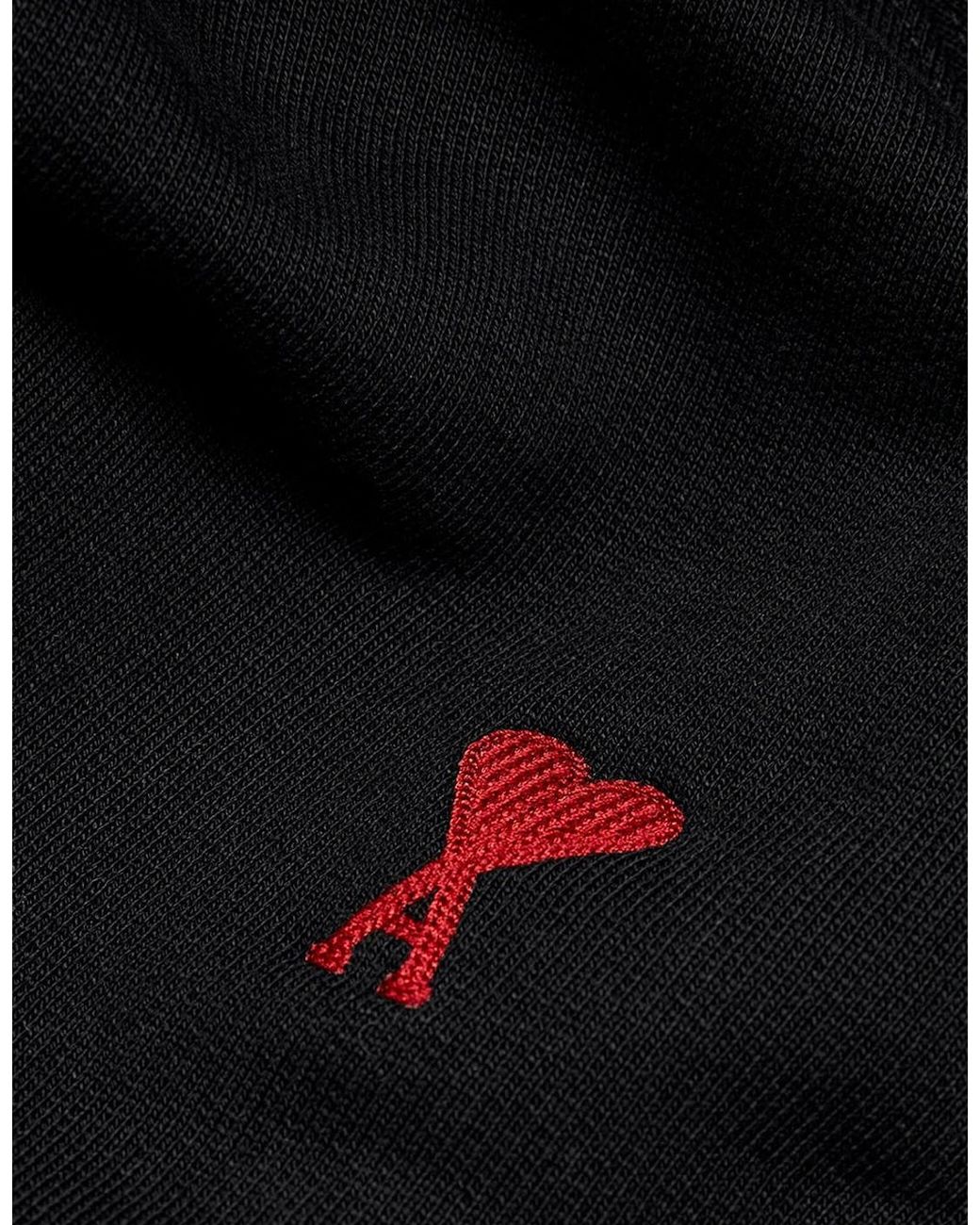 AMI Black De Coeur Hoodie for men