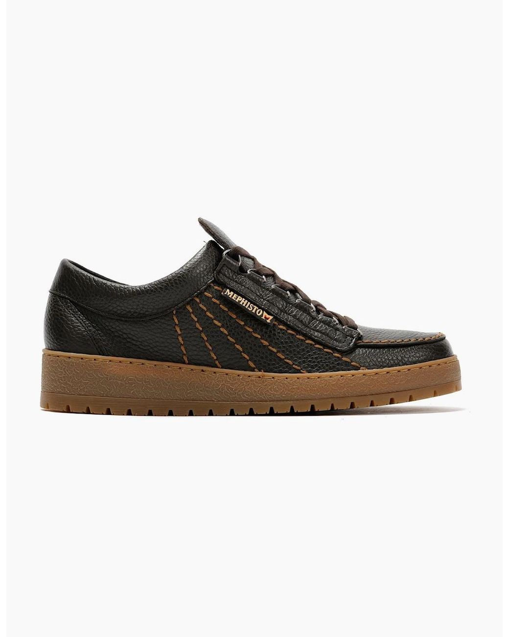 Mephisto Black Oregon 1351 Leather Dark Shoes for men