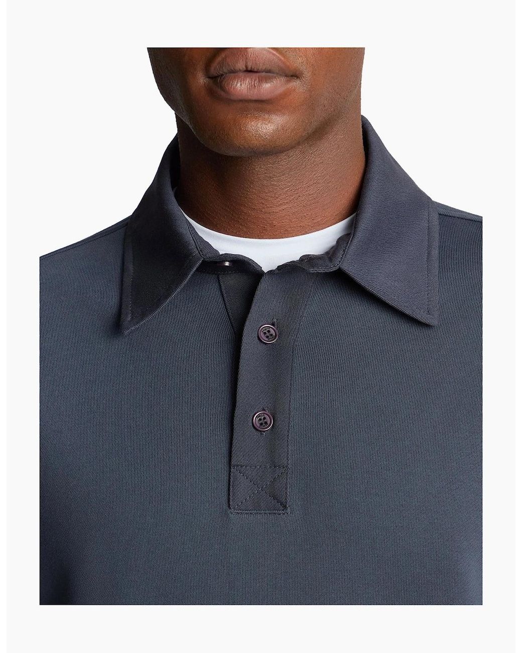 Remus Uomo Blue Long Sleeve Polo Shirt for men