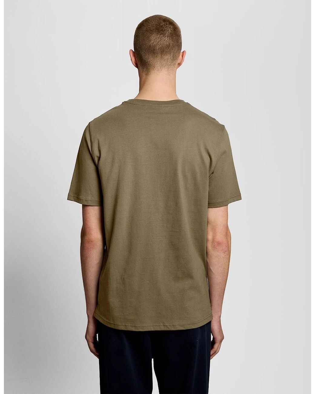 Lyle & Scott Green Script Logo Cotton Crew Neck T-Shirt for men