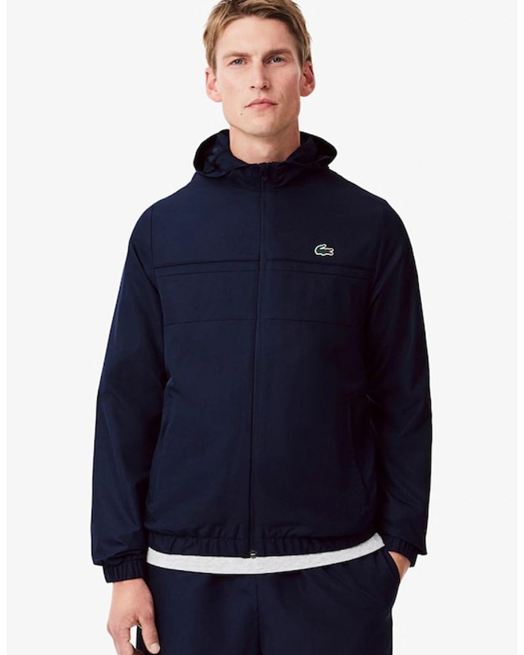 Lacoste Blue Water-Repellent Sport Track Jacket