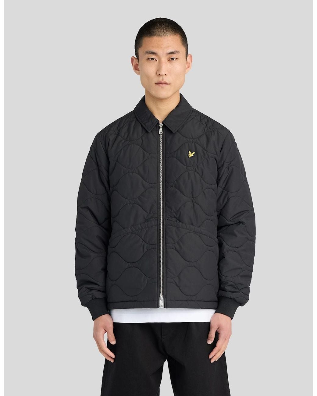 Lyle & Scott Gray Quilted Ripstop Jacket for men